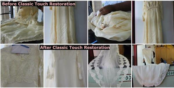 Before & After Wedding Dress Resoration