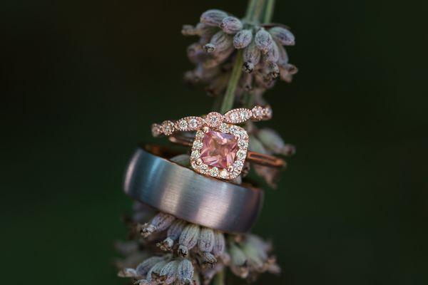 It's the details that make your wedding day so spectacular! These rings were photographed at Sonoma's beautiful Garden Pavilion.