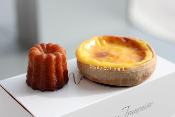 Canele ($3, stale) and Flan ($6, very sweet)