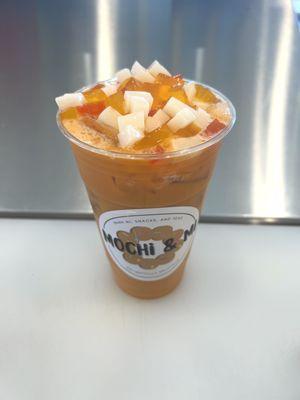 Thai Tea with Fruit Jelly