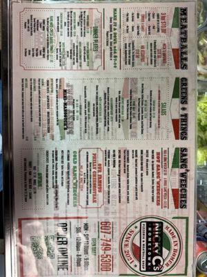 Menu back