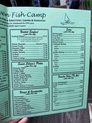 regular menu