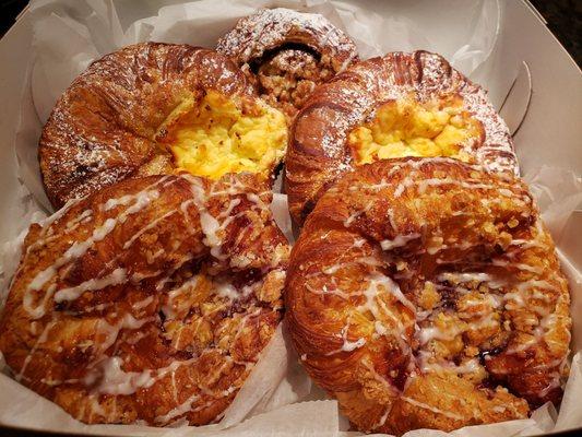 Variety of Danish pastry, some of the very best.