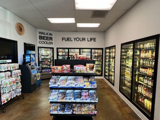 Vist our remodeled corner store with a walk in beer cave, wine, tobacco and vape, lottery, scratchers, propane and more.