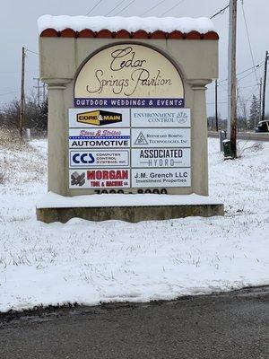 Street sign off the main road.