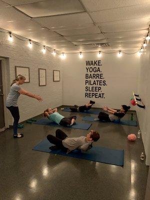 A little core work after their Barre class!