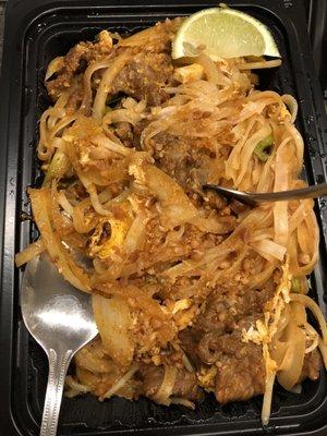 Beef Pad Thai, Takeout March 2021