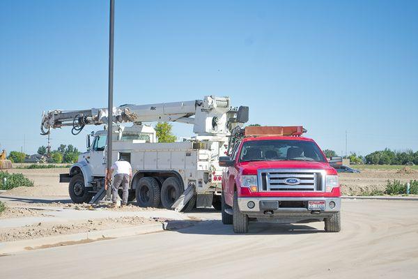 Installing subdivision lights in Nampa, Idaho.