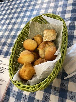 Cornbread and biscuits