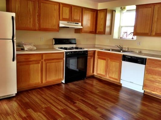 We can replace your flooring with laminate.