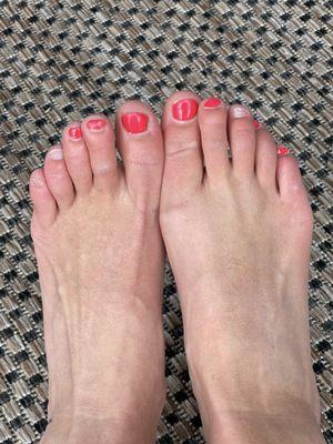 If you want your $50 gel pedicure to look like this after a week then definitely go here.