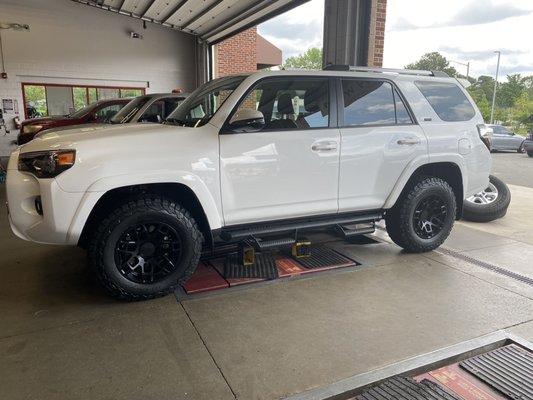 New BFG ko2 tires and black rhino ridges wheels mounted.