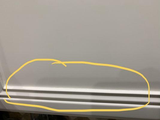 Chipped paint on cabinet doors