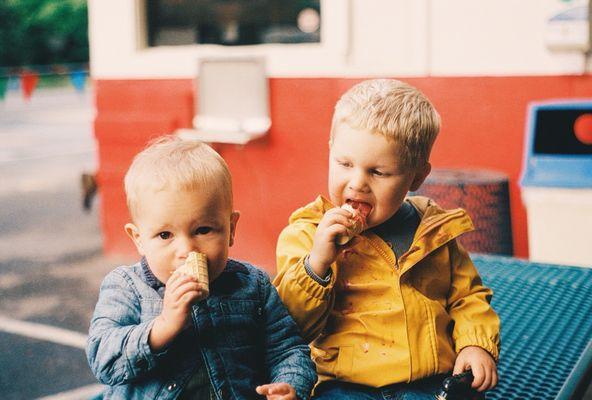 Picture of my boys enjoying their yummy treat.