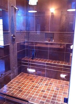 Tile shower done by 3 Kings CarpetsPlus in Fort Wayne.