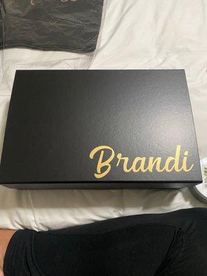 Gift box with custom lettering done by Rence