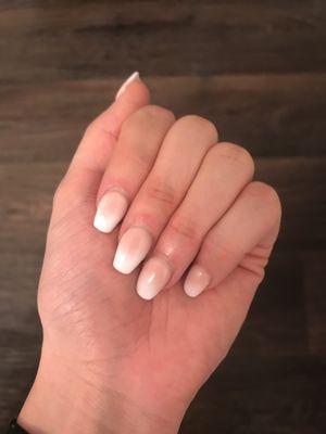 Ombré French nails- coffin shape