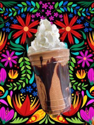 Blended mocha with abuelita chocolate drizzle