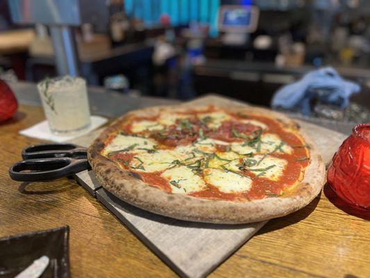 Margherita Pizza with added meats. Simply delicious.