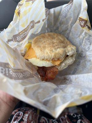 Egg, bacon and cheese biscuit