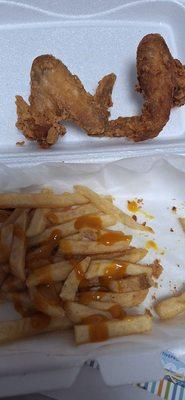 Fries and 3 wings $7......nope!