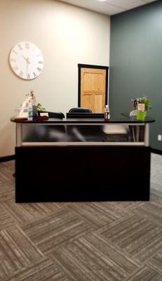 The front desk at our new location in the strip mall adjacent to Walmart!