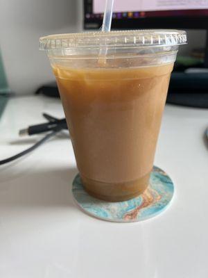 Iced coffee with oat milk