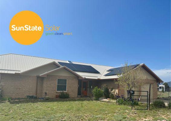 Metal roof solar installation in Tijeras