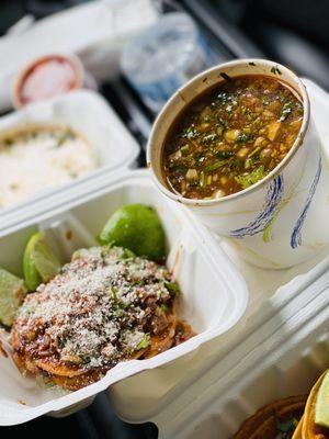 tostada and large consomé