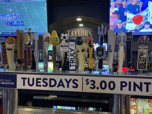 Tuesday 3$ pint. And look at their on tap selection!