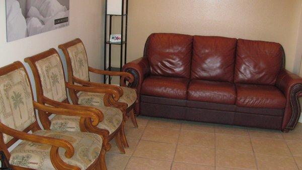 Clean and inviting waiting room