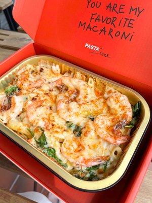 Creamy tuscan shrimp pasta, really delicious!