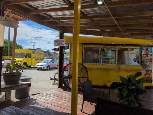 The truck where they cook everything.