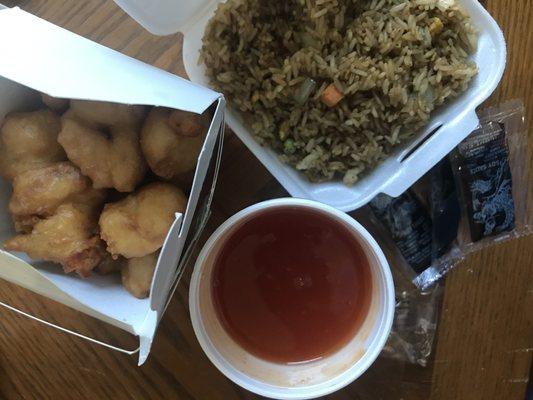 Sweet and Sour Chicken with Fried Rice