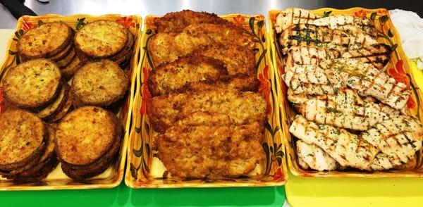 Eggplant, Chicken Cutlet & Grilled Chicken