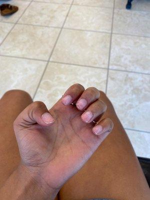 This is what they left me with, my nails look hella ugly.