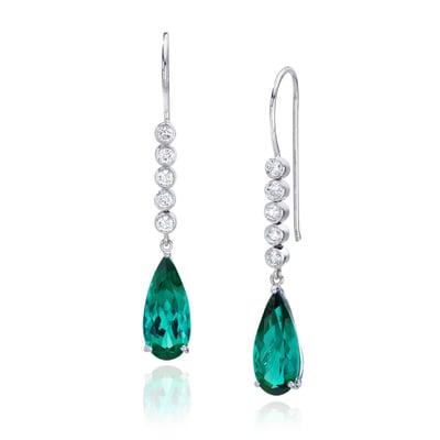 Tourmaline and Diamond Drop Earrings