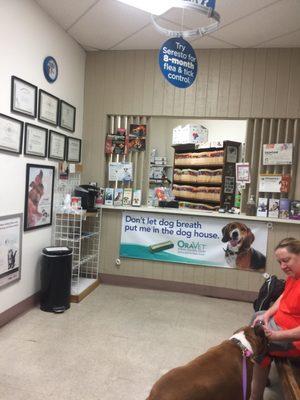 My baby Nala visiting people in the waiting room