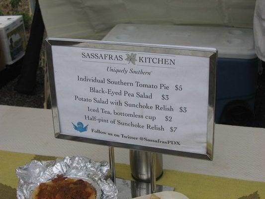 sassafras menu at the montavilla farmers market