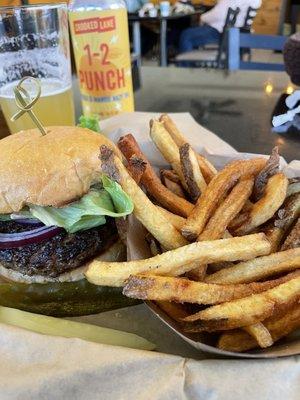 Burger and fries yum