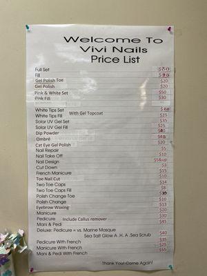 Price list