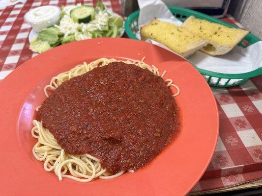 Meat Spaghetti meal.