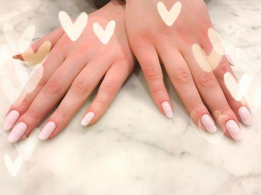 Beautiful natural nails featuring OPI's Gel - Hello Kitty Collection "Lets Be Friends"