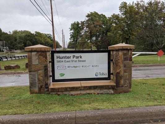 Entrance to Hunter Park, Tulsa