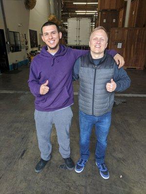 Anthony (left) and James (right). These two workers were amazing and super helpful! They helped us move everything!