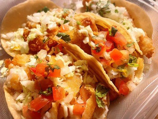 Fish Taco and Shrimp Taco (Street Taco Style) THE BEST.