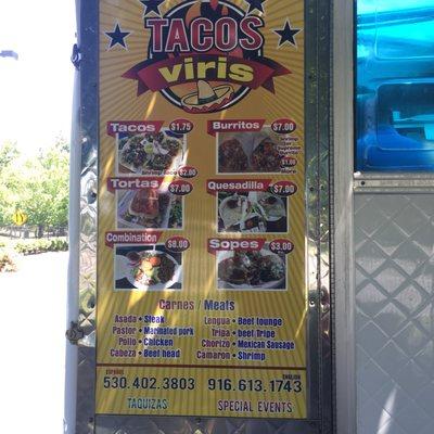 Menu for Tacos Viris