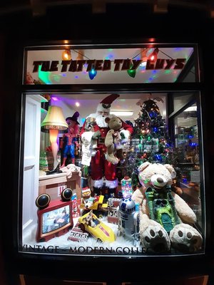 Christmas Display for The Tatted Toy Guys Store Window!