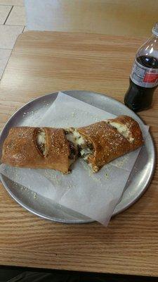 Large Philly cheese steak Stromboli.... Yum!