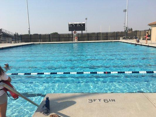 MHHS Swimming Pool - 7 ft all around except a 3.5 ft portion on one side.